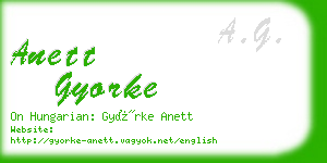 anett gyorke business card